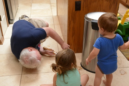 Helping Grandpa fix the kitchen island1